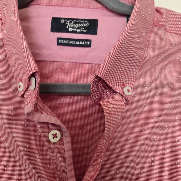 PENGUIN Men's Pink Button-Up Shirt.Size 15 1/2 - Picture 4 of 11